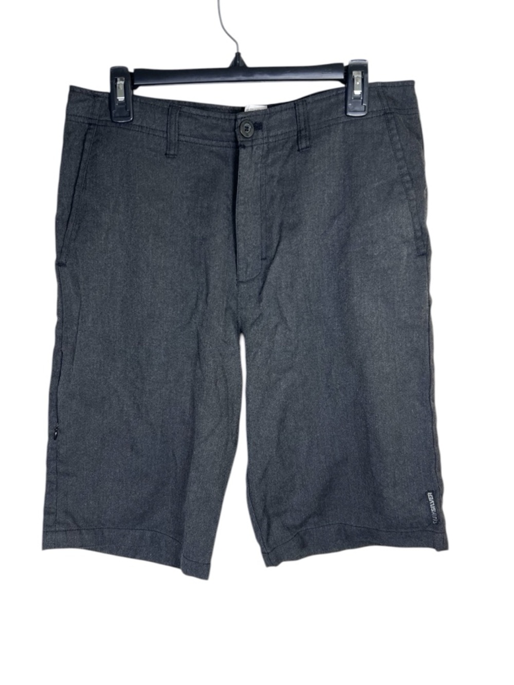 Quiksilver Men's Dark Charcoal Flat Front Shorts Size 32 with Leg Pocket